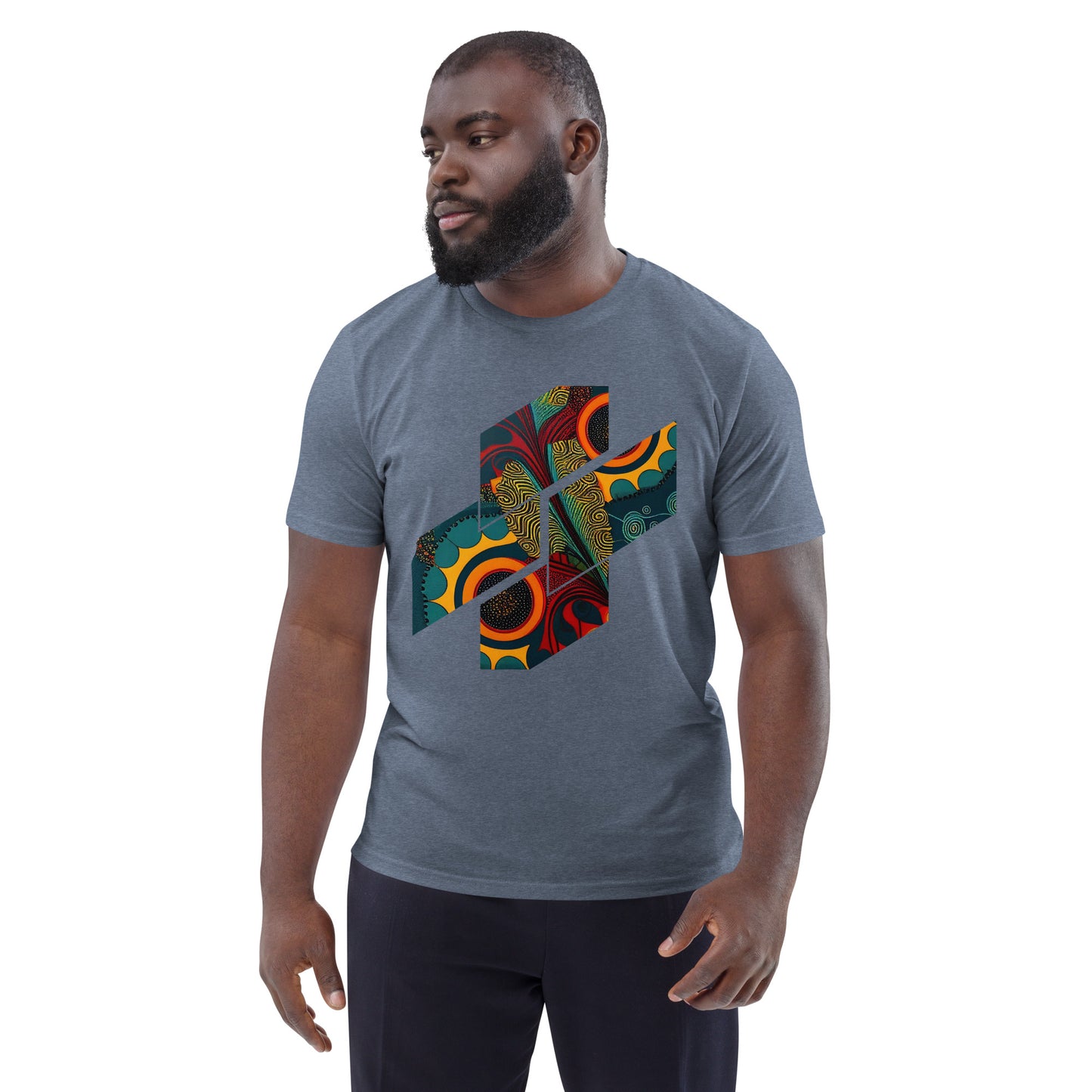 Stunning African Ankara-Inspired T-Shirt Design, Unisex Organic Cotton Tee