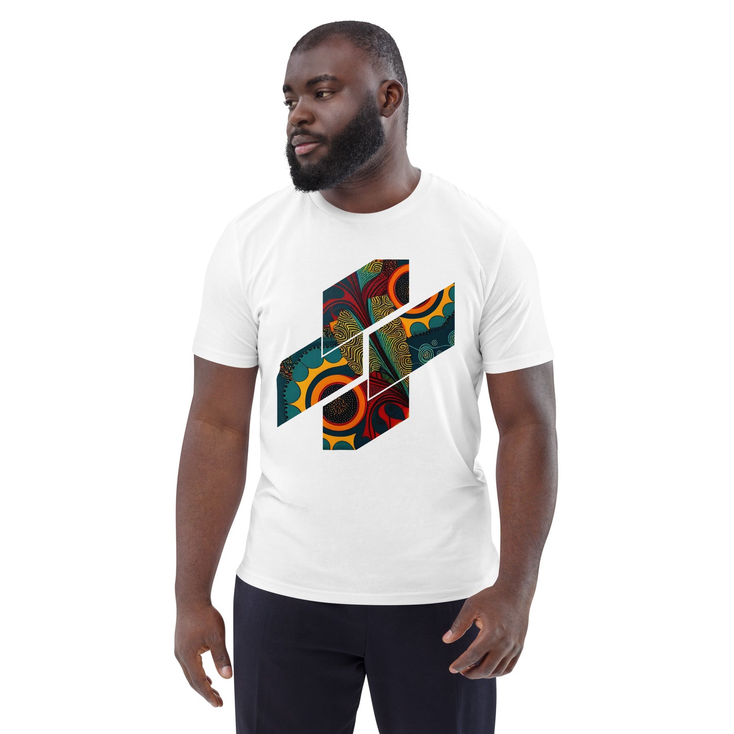 Stunning African Ankara-Inspired T-Shirt Design, Unisex Organic Cotton Tee