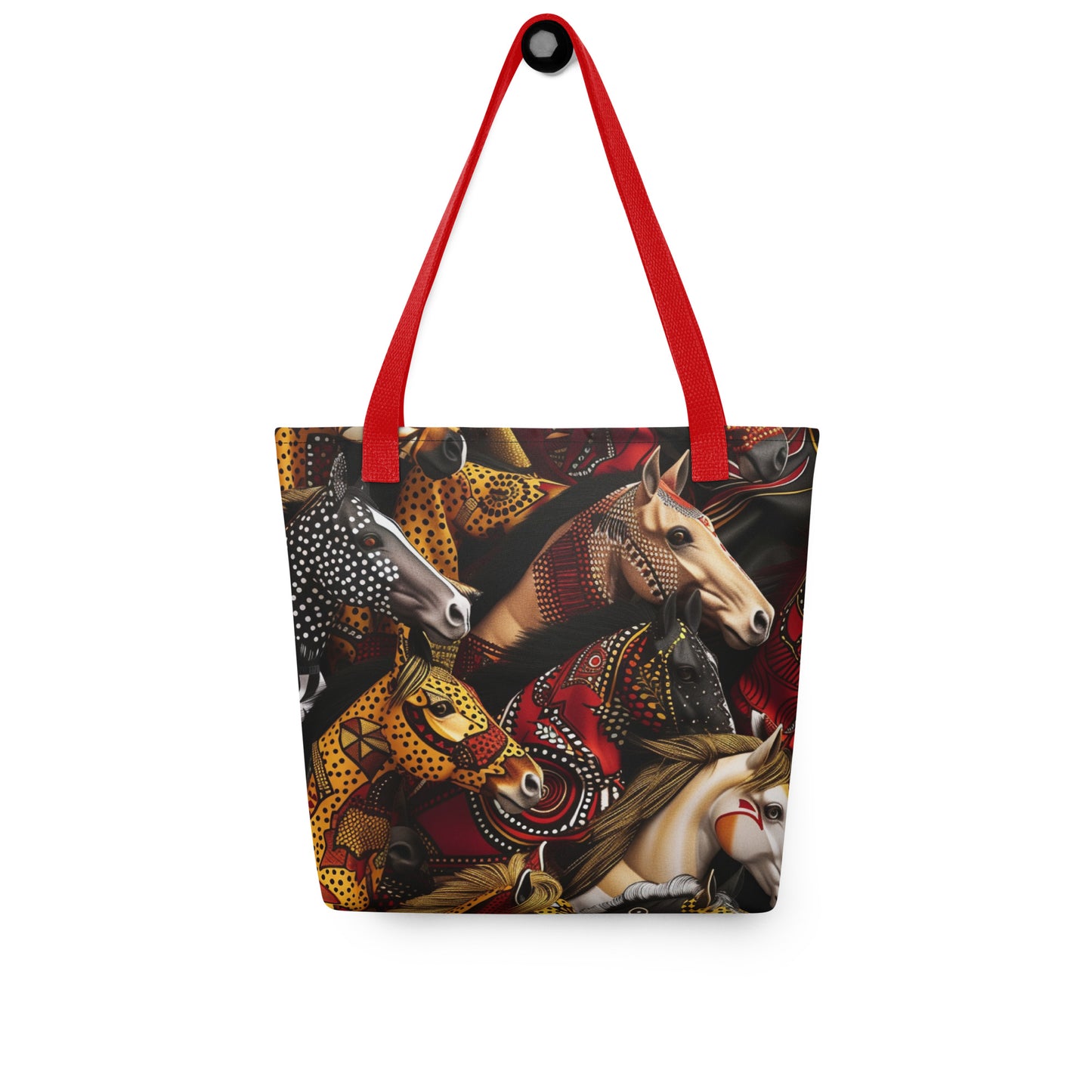 African Ankara Horse Design: Vibrant Colours Tote Bag