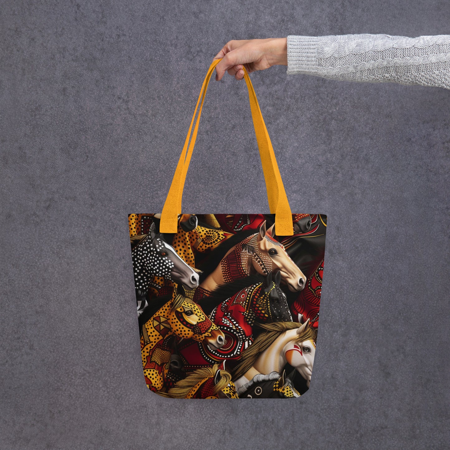 African Ankara Horse Design: Vibrant Colours Tote Bag
